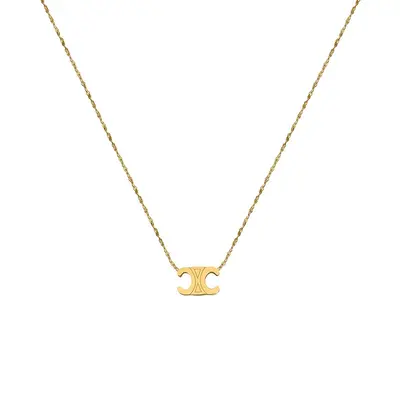 French-style lightweight luxury Arc de Triomphe elegant titanium steel necklace for women, fashionable and simple baby's breath clavicle chain premium set.
