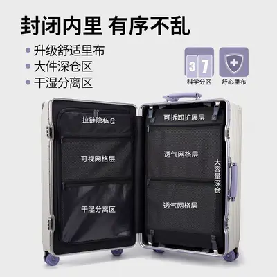 20-Inch Boarding Suitcase with Trolley and Combination Lock - 5
