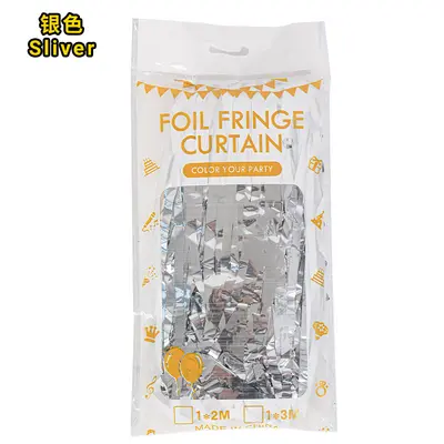 1x2 m Shiny Gold Tassel Party Backdrop Rain Curtain - 11