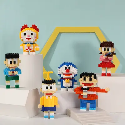 Cartoon Micro Particle Building Blocks with Figurine - 4