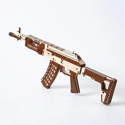 Ahşap oyuncak tüfek modeli AK12 yapboz - eğitici blok seti