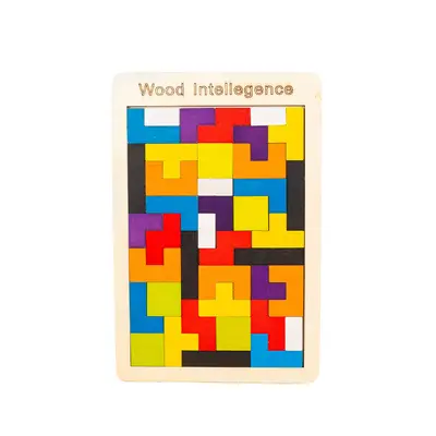Wooden Tetris Block Puzzle Toy for Children