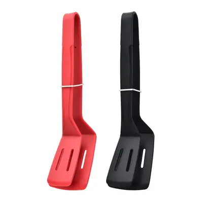Silikon Balık Spatulası ve Biftek Maşası 2'si 1 Arada, Delikli, Kamp ve Piknik İçin - 5