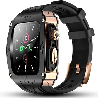 Metal Armor Sports Case for Apple Watch Ultra 10, with Silicone Strap