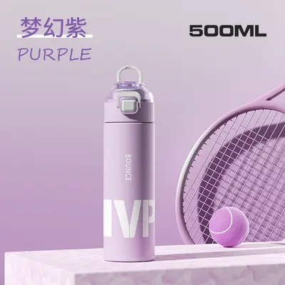 316 Vakumlu Paslanmaz Çelik Pop-Up Düz İçim Termos Bardak Büyük Kapasiteli 600 ml - 9