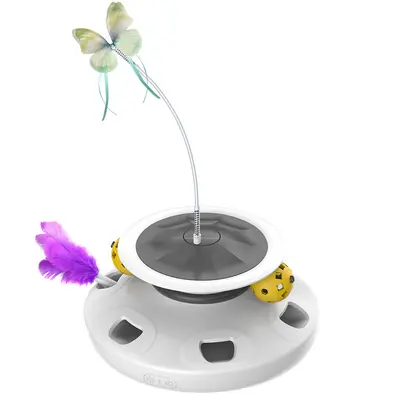 Cross-border popular cat teaser stick, electric cat toy turntable, automatic cat teaser, cat toy, self-play and boredom-relieving cat toy