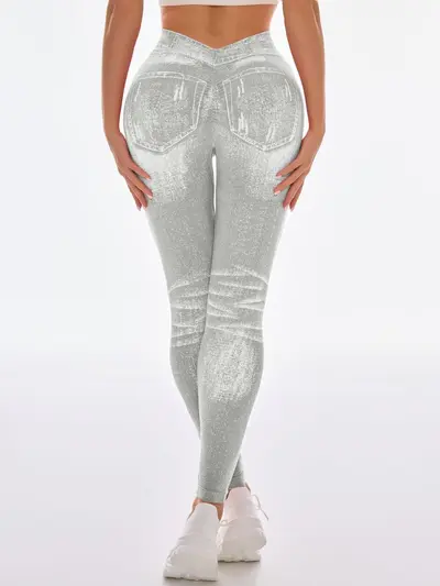 Seamless Back V-Waist Hip-Lifting Women's Yoga Pants, Quick-Dry - 12