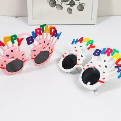 Colorful Letter Cake Shape Birthday Party Glasses - 4
