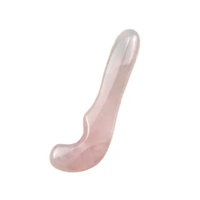 Pembe Kristal Gua Sha Taş, Pembe Kristal Yüz Masaj Rulo, Terasiş Masaj Taşı, Çiçek Taşı Kalp Şekli Jade Taş