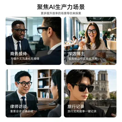 AI Smart Glasses with Camera, HD Recording and Audio Transcription