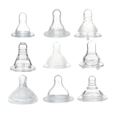 Wide-Neck Liquid Silicone Baby Bottle Nipple, Universal Standard Mouth