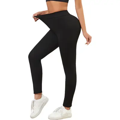Fleece-Lined Thick Leggings, High Stretch, Plus Size Sports Warm Pants - 6