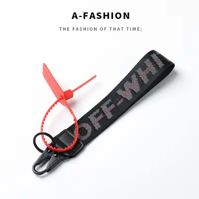 OFF-WHITE Canvas Keychain with Embroidered Letter - 8