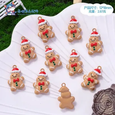 Çinko alaşımlı mini Noel süsü kolye ucu, DIY takı yapımı için - 9