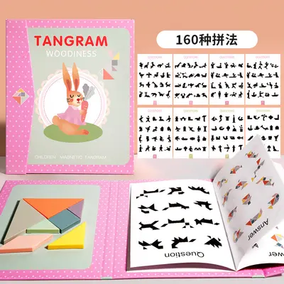 Magnetic Tangram Children's Educational Puzzle, 3D Building Blocks, Grade 1 - 8