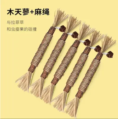Silvervine-Kaustab, Katzenminze-Ball und Raffia-Katzenspielzeug - 3