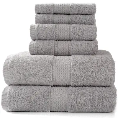 Saf pamuklu havlu, emici banyo havlusu, 6 parçalı set - 8