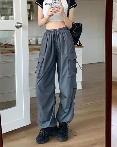 Women's Cargo Pants, Summer, Thin, Loose Wide Leg - 11