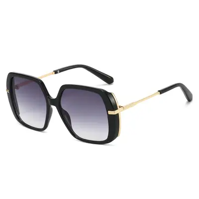 Unisex Large-Frame Sunglasses, Contrast Color Design - 6