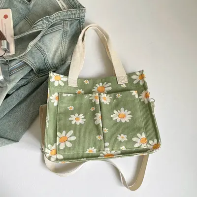 Large Capacity Women's Tote Bag Single Shoulder Retro Casual Style - 8
