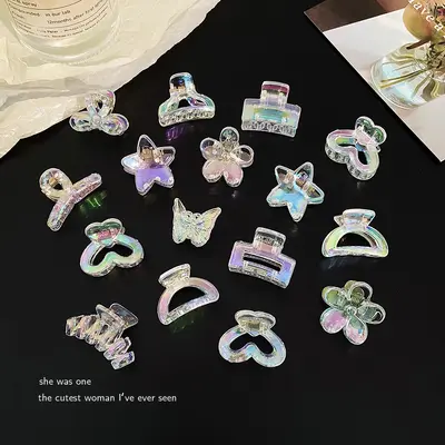 Colorful small hair clip for women princess hair accessory 2024 new side bang hair clip hair barrette hair ornament.