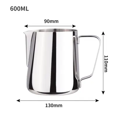 Stainless Steel Latte Art Milk Frothing Pitcher with Measurement Marks and Spout - 8
