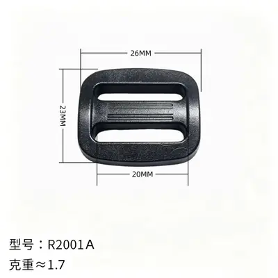 White Square and Rectangular Buckles, Black Plastic Square Buckle, Strap Adjusters - 10