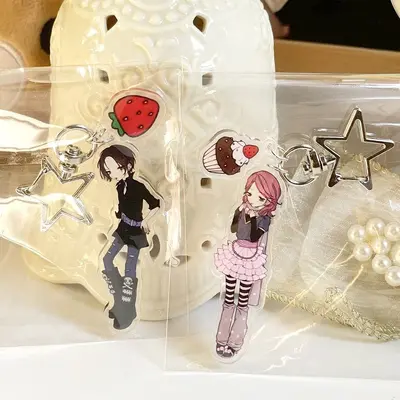 Acrylic Bag Keychain Pendant, Strawberry Design