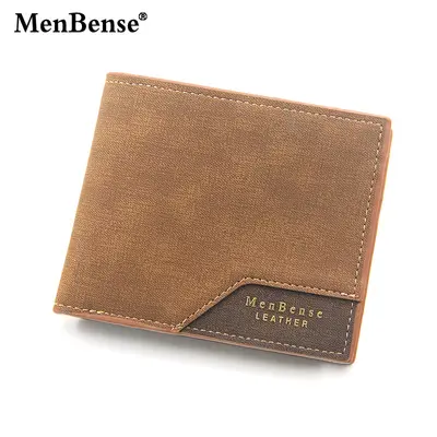MenBense Men's Short Frosted Wallet with Hinge and Multi-Card Slots - 11