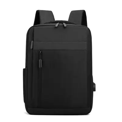Large Capacity Men's Backpack, Solid Color, with USB Port - 7