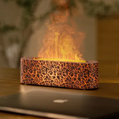 Neue Desktop-Ultraschall-Aromatherapie-Maschine mit farbigen künstlichen Flammen, USB-Luftbefeuchter für Zuhause und Hotels, grenzüberschreitend - 11
