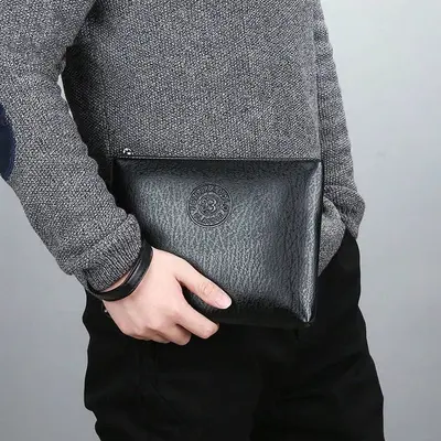 Men's Large Capacity Business Clutch, Retro Style - 4
