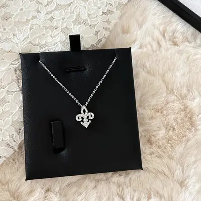S925 silver peony necklace with zircon, clavicle chain - 7