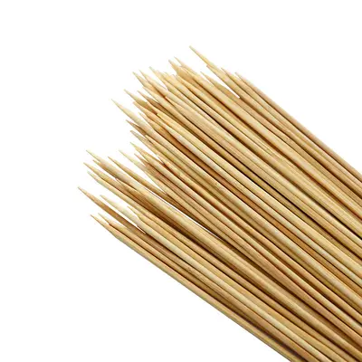 Tek kullanımlık bambu şiş, düz uçlu barbekü şişi