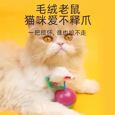 毛绒球老鼠不倒翁猫玩具自嗨解闷神器小猫玩具猫咪逗猫球宠物用品