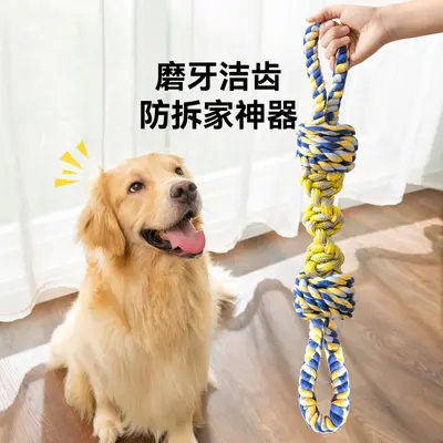 Köpekler için renkli halatlı çekme oyuncağı, dayanıklı, diş kaşıma - 1