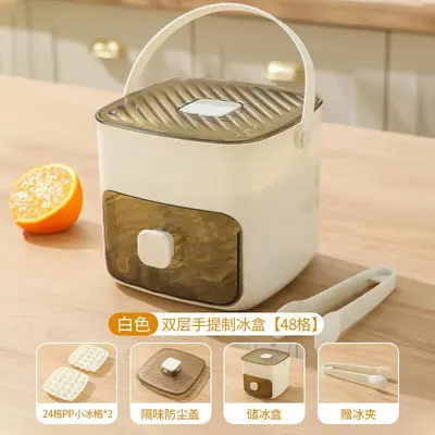 Printed ice cube mold, ice cube tray, food-grade silicone mold, easy-release ice cube mold with lid. - 7