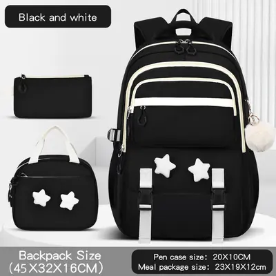 Waterproof Girls' School Backpack Set of 3, Large Capacity - 9