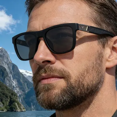 New Fashion Square Frame Polarized Sunglasses Men's Personalized Trendy Premium Outdoor Fishing UV Protection Men's Sunglasses Cross-border