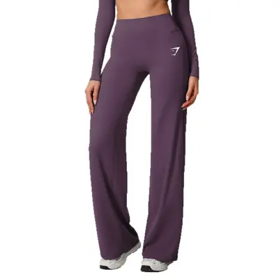 Wide-Leg Yoga Pants Soft Fleece High-Waisted