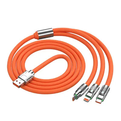 Super Schnelllade-Kabel für 120W Dreifach-Schnelllade-Datenkabel kompatibel mit Apple, Vivo, Huawei, Android Blitzladung