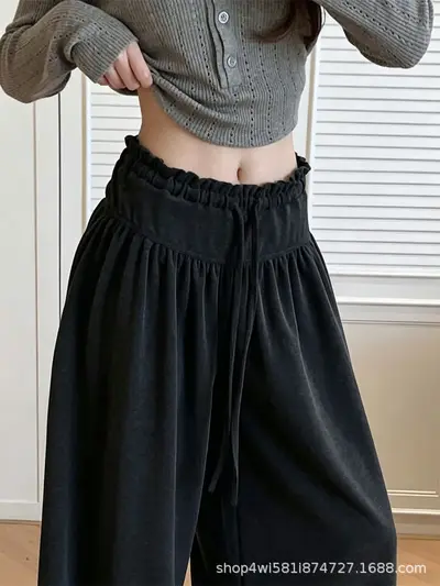 Dunkelgraue Spitzen-Culotte für Damen, fließender Stoff, für kleine Größen