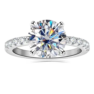 925 Silver 18K Gold 3 Carat Moissanite Ring Women - 8