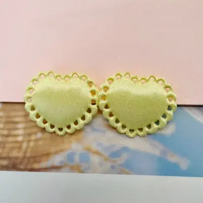 Light-colored satin heart bow hair clip, DIY handmade accessory - 8