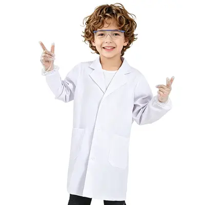 Children's White Doctor Lab Coat, Science Experiment and Role-Play Costume