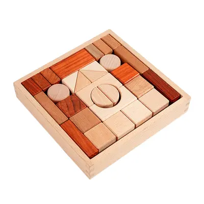 Solid Wood Chewable Building Blocks for Kids, Unpainted, Ages 3 to 6 - 6