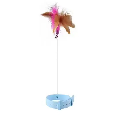 Adjustable Cat Toy Collar with Feather Bell, Self-Play - 8