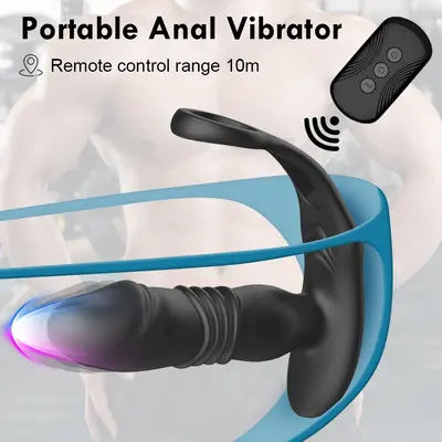 Prostatamassagegerät für Männer, 10 Vibrationsmodi, teleskopisch