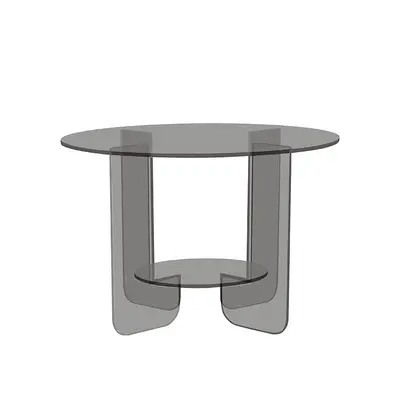 Transparent Acrylic Minimalist Italian-Style Coffee Table with Slate Top