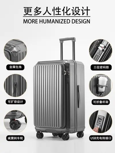 28 Inch Side-Opening PC Luggage, Large Capacity, Expandable Travel Suitcase - 5